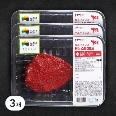 곰곰 호주산 소고기 안심 스테이크용 (냉장), 300g, 3개
