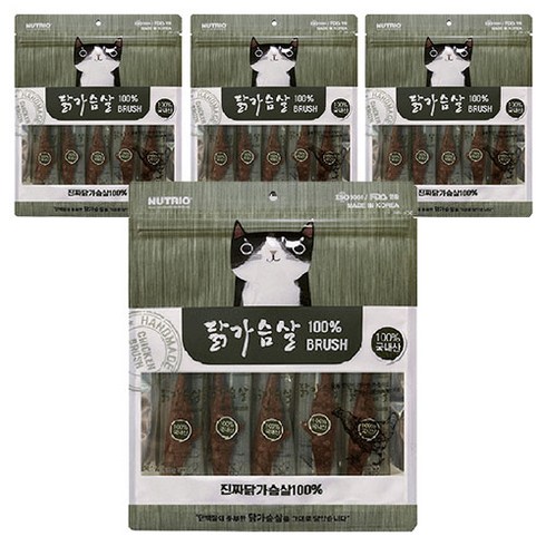 뉴트리오 고양이 순살 가슴살 브러쉬 5p, 4개, 35g, 닭고기맛