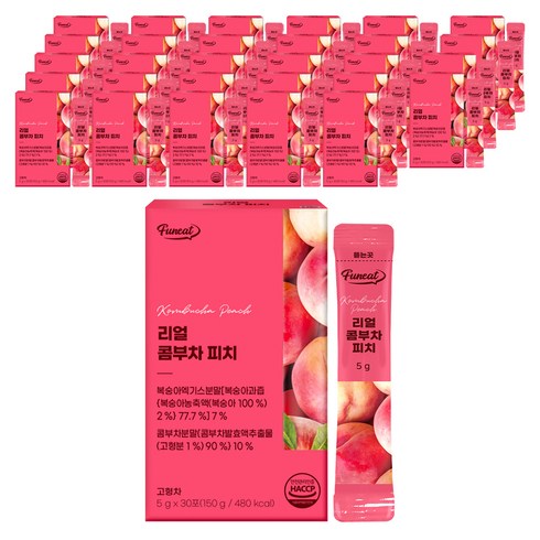 퍼니트 리얼 콤부차 피치맛, 150g, 30개