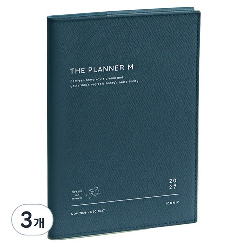 아이코닉 2027 더 플래너 M 위클리 다이어리, 04 Steel blue, 3개