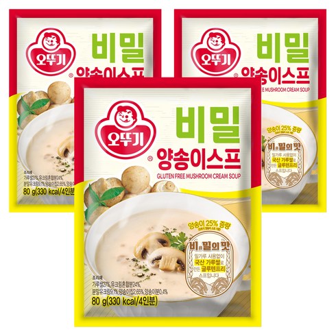 오뚜기 비밀 양송이 스프, 3개, 80g