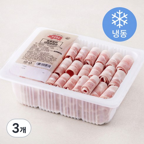 돌돌말이 대패 삼겹살 (냉동), 1kg, 3개