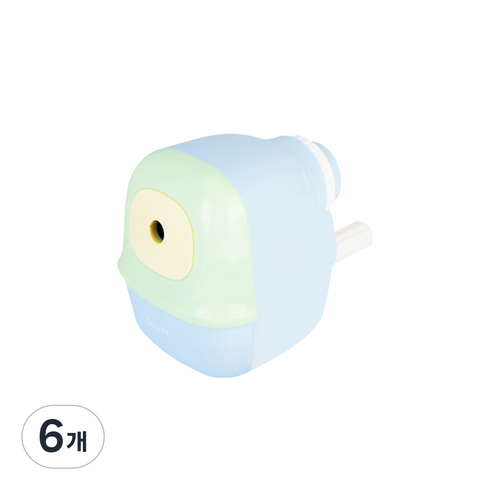 델리 마카롱 오토피드 회전식 손잡이 연필깎이 71157, 블루, 6개