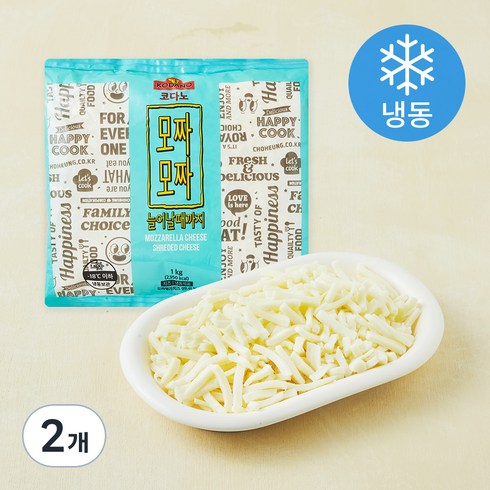 코다노 모짜모짜 늘어날때까지 치즈 (냉동), 1kg, 2개