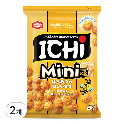 카메다 이치 쌀과자 미니 허니, 120g, 2개