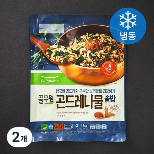 풀무원 곤드레나물 솥밥 200g x 2개 + 소스 12g x 2개 (냉동), 424g