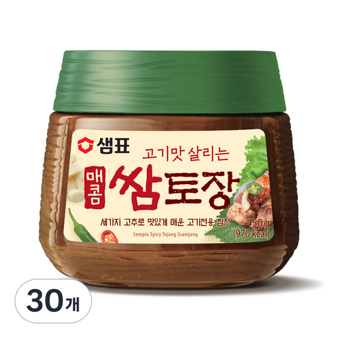 샘표 고기맛 살리는 매콤 쌈토장, 450g, 30개
