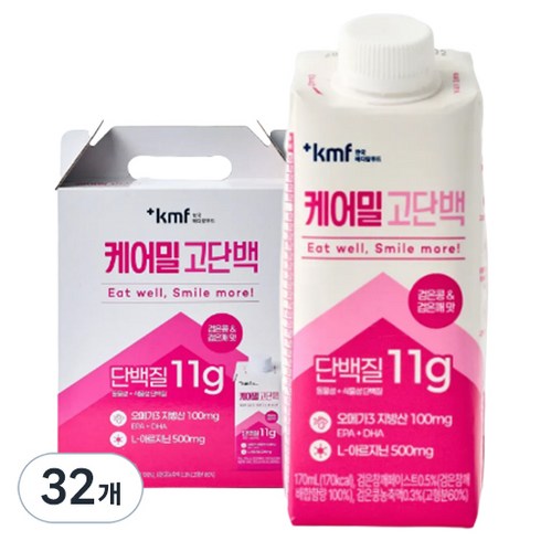 한국메디칼푸드 케어밀 고단백 검은콩 & 검은깨맛, 170ml, 32개