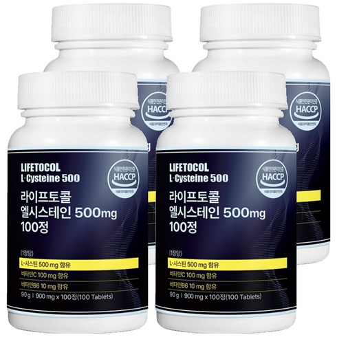 라이프토콜 엘시스테인 500mg, 100정, 4개