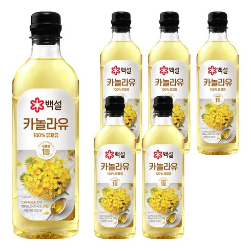 백설 카놀라유, 900ml, 6개