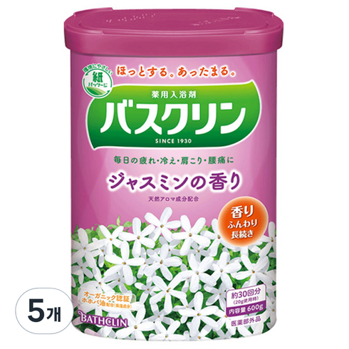 바스크린 입욕파우더 자스민, 600g, 5개