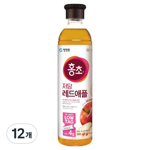 홍초 레드애플 저당, 900ml, 12개