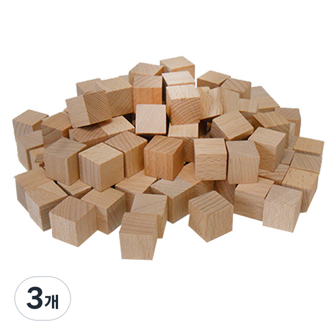 큰솔가베 2.5cm 쌓기나무 100p, 원목, 3개