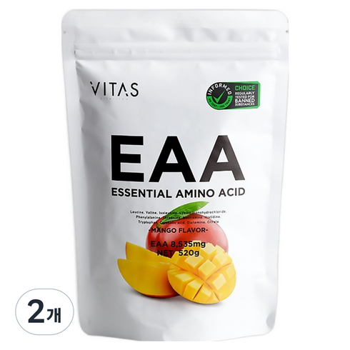 바이타스 EAA 아미노산 망고맛, 520g, 2개
