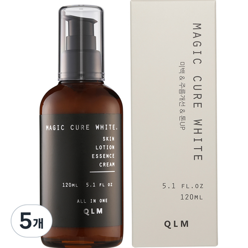 큘라M 남성용 매직 큐어 화이트 올인원, 5개, 120ml