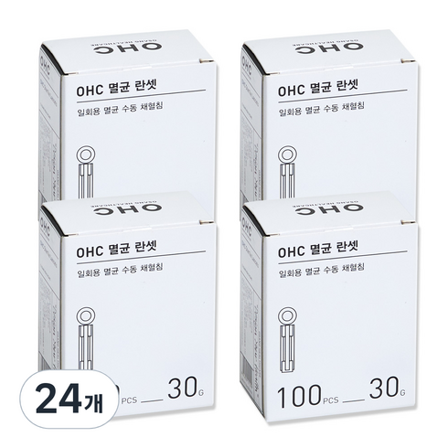 오상헬스케어 멸균 란셋 30G 채혈침, 24개, 100개입