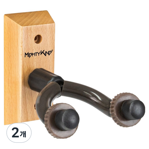 마이티킹 원목 벽걸이 기타 거치대 스탠드 MGH23W, 2개