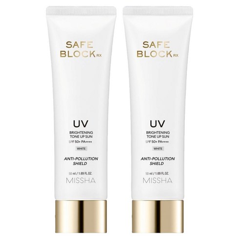미샤 세이프 블록 RX 브라이트닝 톤업 선크림 SPF50+ PA++++, 50ml, 2개