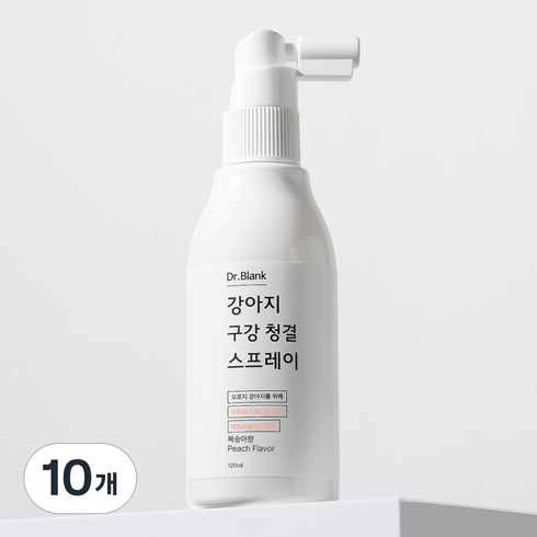 닥터블랭크 강아지 구강청결 구취제거 스프레이 복숭아향, 120ml, 10개