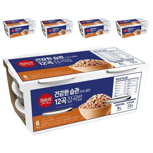햇반 12곡 잡곡밥, 210g, 30개