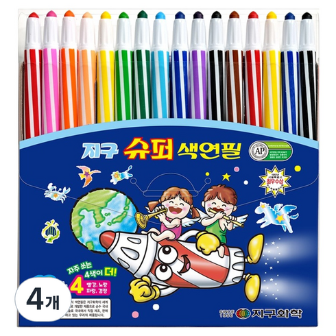 지구화학 슈퍼 색연필, 16색, 4개