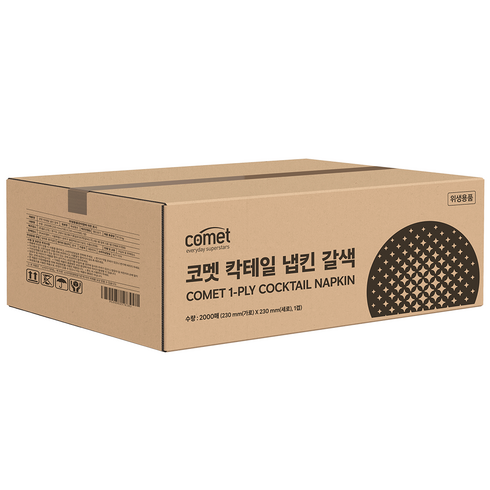 코멧 칵테일 냅킨, 갈색, 1개, 2000개입