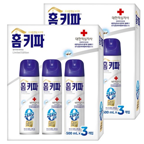 홈키파 대한적십자사 제로 에어졸 살충제 3p, 2세트, 1.5L