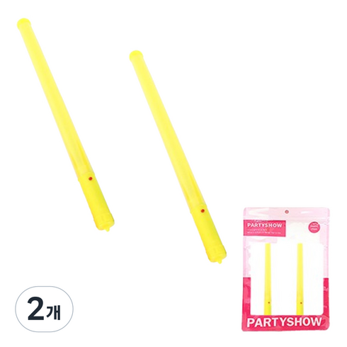 파티쇼 LED 야광봉 45cm 2p, 옐로우, 2개