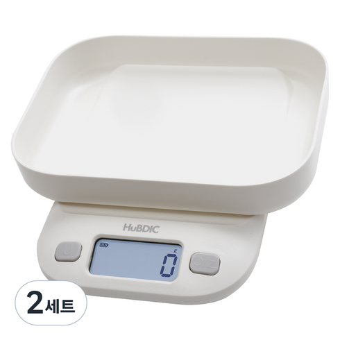 휴비딕 가정용 디지털 주방저울 1kg + 전용 트레이 세트, 2세트, HUS-200K