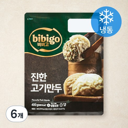 비비고 진한 고기만두 (냉동), 327g, 6개