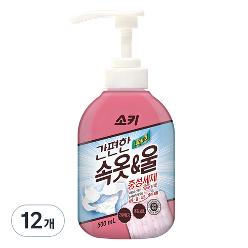 소키 간편한 속옷 울 중성세제 본품, 500ml, 12개