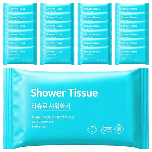 오웰 물 없이 샤워하는 도톰한 샤워티슈 대형, 100g, 1매, 25개