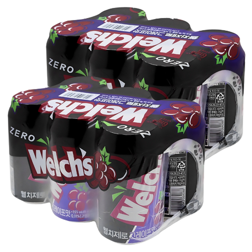 웰치스 제로 그레이프맛, 355ml, 12개
