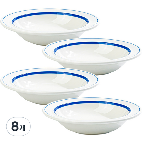 시라쿠스 메이플 찬기 L 16cm, 라인블루, 8개