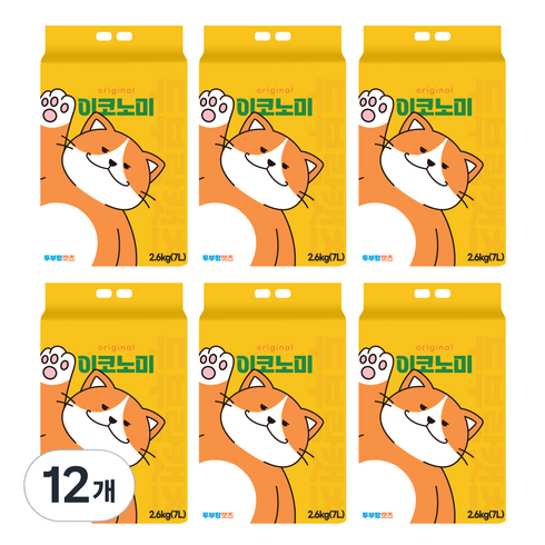 두부랑캣츠 응고형 이코노미 오리지날 고양이 모래 2.6kg, 7L, 12개, 오리지널