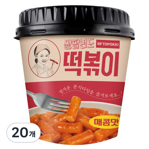 쌍팔년도 컵 떡볶이 매콤맛, 120g, 20개