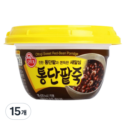 오뚜기 통단팥죽 상온, 285g, 15개