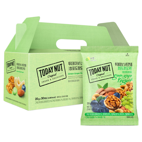 투데이넛 너트한줌 청포도향 요거트 견과세트, 600g, 1세트