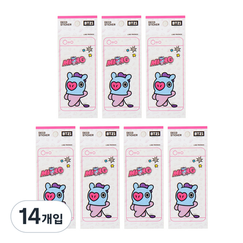 라인프렌즈 BT21 모바일 데코 스티커 2탄, 망, 14개입