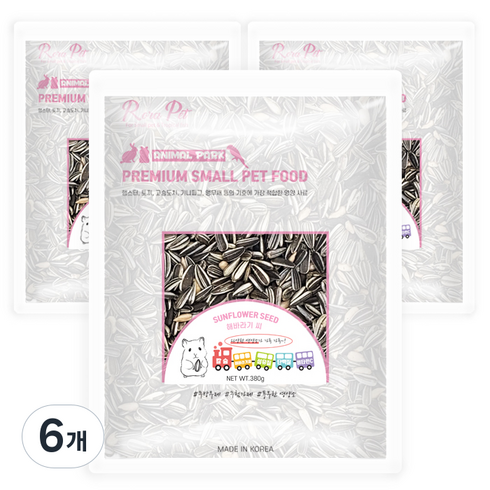 로라펫 애니멀파크 해바라기씨 햄스터 사료, 380g, 6개