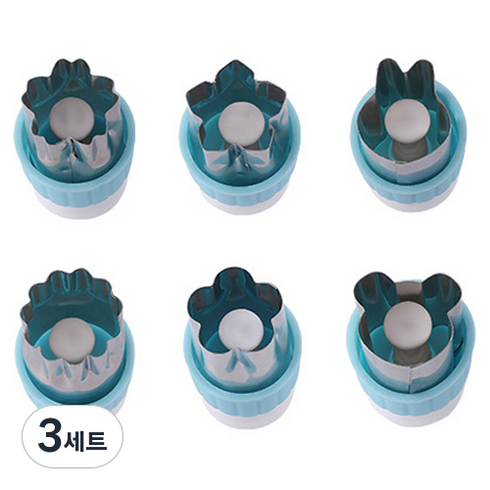 푸쉬타입 야채커터 B타입 6종 세트 MP261, 블루, 3세트