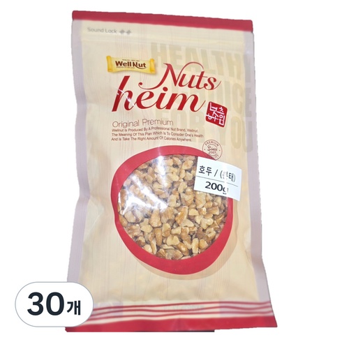 웰넛 자연두레 호두분태, 200g, 30개