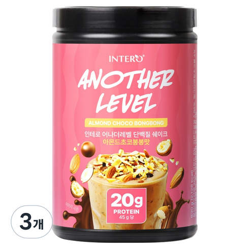 인테로 어나더레벨 단백질 쉐이크 아몬드초코봉봉맛, 3개, 630g