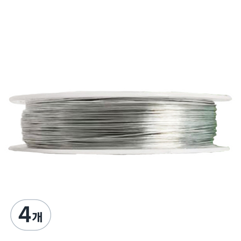 데이소이 컬러풀 공예 철사 0.4mm x 50m, 실버, 4개
