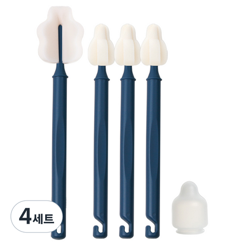 하이비 몽글이 젖병 젖꼭지 세척솔 5종 세트, 4세트, 클래식네이비
