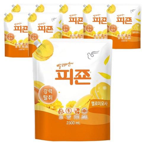 피죤 레귤러 섬유유연제 옐로미모사 리필, 2.3L, 2.3g, 8개