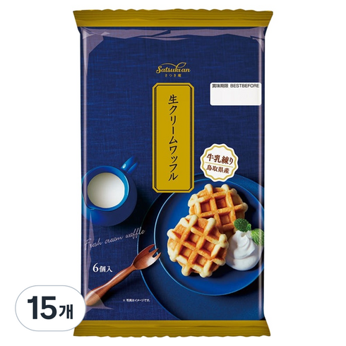 마루나카 생크림 와플 6p, 15개, 180g