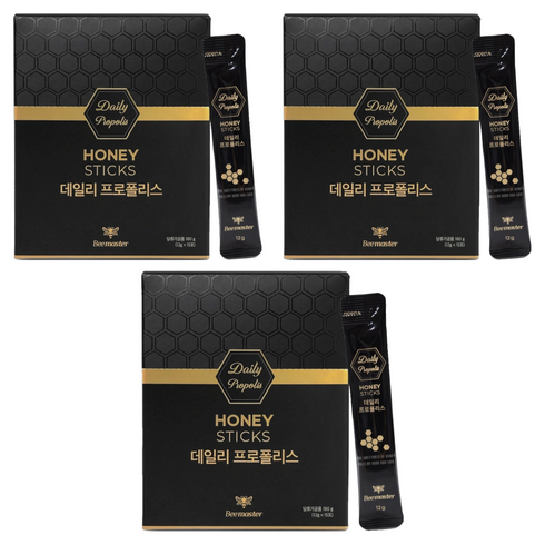 비마스터 데일리 프로폴리스 꿀스틱 15p, 3개, 180g