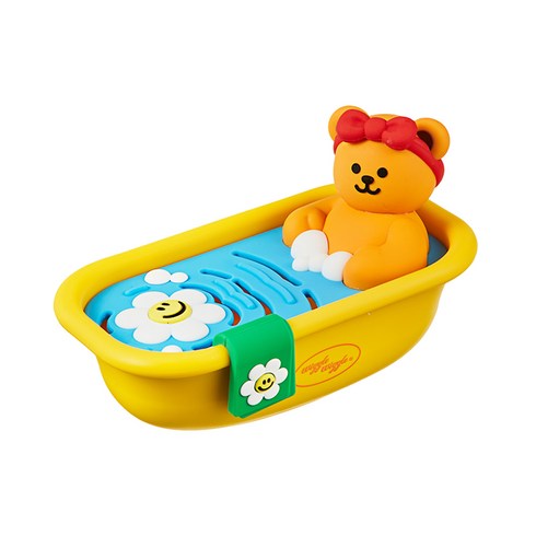 위글위글 물빠짐 실리콘 홀더 비누 트레이, Happy Bath Time, 1개