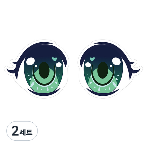 뭉키데코 안전거리유지 반사스티커 대형 순정만화001, 혼합색상, 2세트